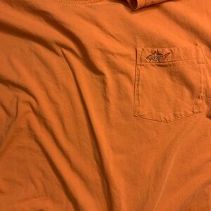 Greg Norman Orange Men's Casual‎ T-Shirt with Chest Pocket Sz XL color logo